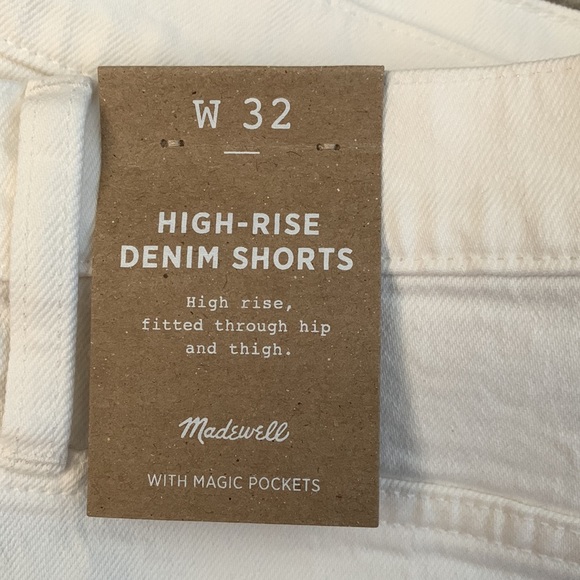 Madewell High-Rise Denim Shorts in Tile White Size 32 - Picture 5 of 9